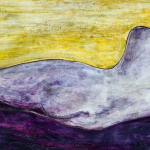 Nude on a purple bed