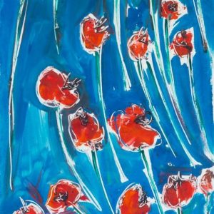 Poppies in blue