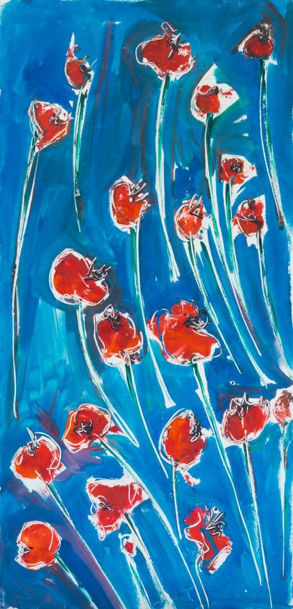 Poppies in blue 1