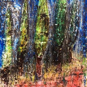 Cypresses in the dark