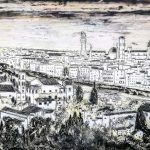Painting Firenze Landscape Black and White by iguarnieri