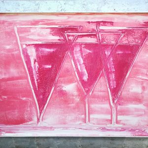 Chalices red wine in Pink