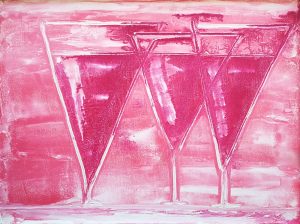 Chalices red wine in Pink 2