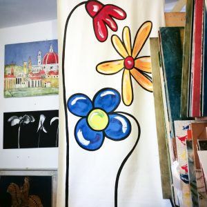 Flowers on canvas, Tuscany, Firenze
