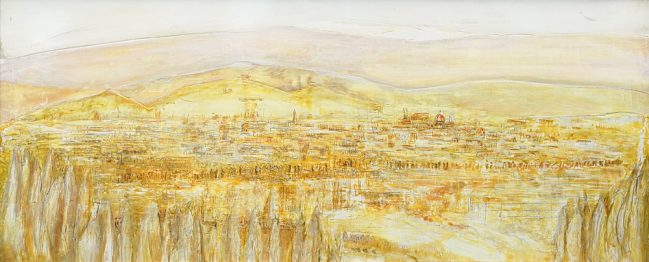 Florence landscape monochrome yellow 1