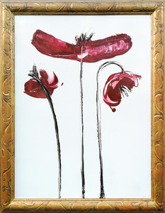 velvet red poppies, art gallery studio florence, local artist