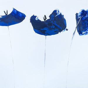blue poppies painting