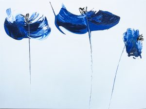 blue poppies painting