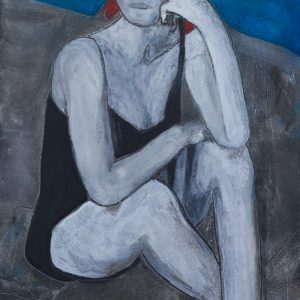 woman thinking artwork