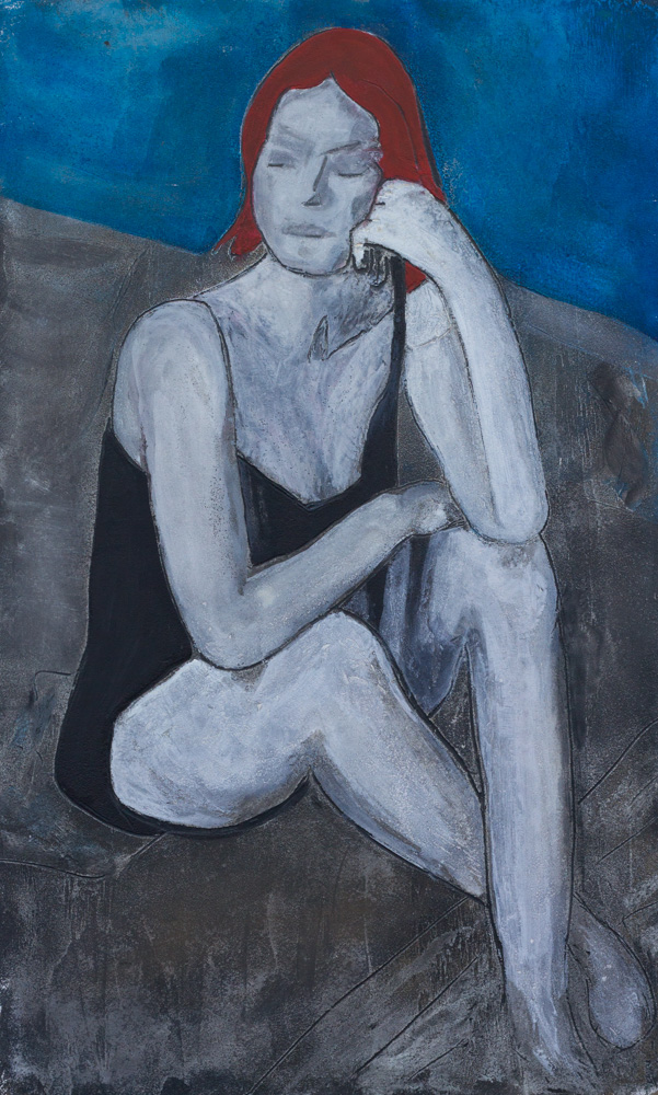 woman thinking artwork