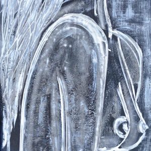 nude profile in graffito