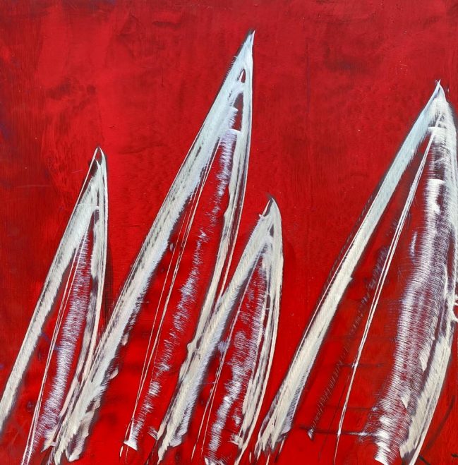 silver sails in red