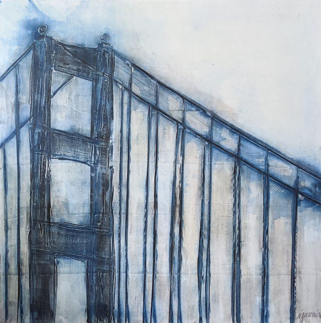 SF Bridge in Blue 48 x 48