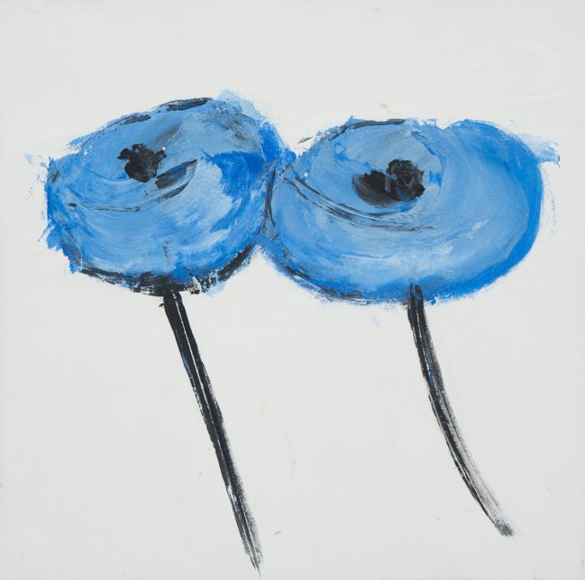 Blue square poppies 2