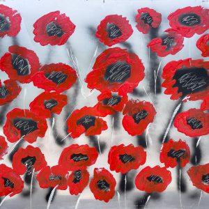 Poppies graffito red
