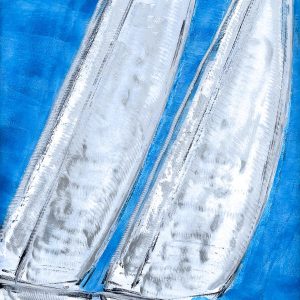 Sail Boat electric blue