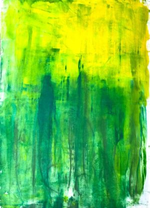 Astratto in verde e giallo