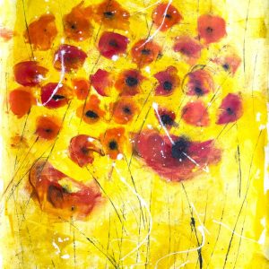 Bouquet di papaveri in giallo