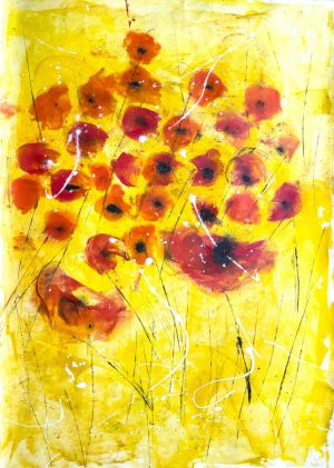 Bouquet di papaveri in giallo