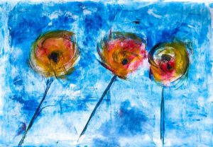 Poppies on canvas