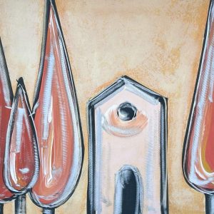 Tuscany landscape cypress painting