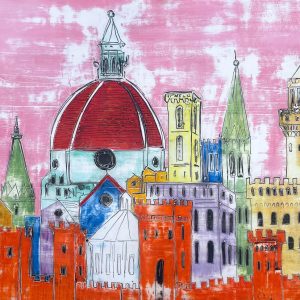affresco su tavola policromo