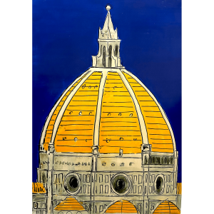 Yellow Classic Dome in Blue