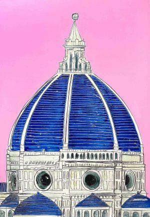 Florence Blue Dome in Pink