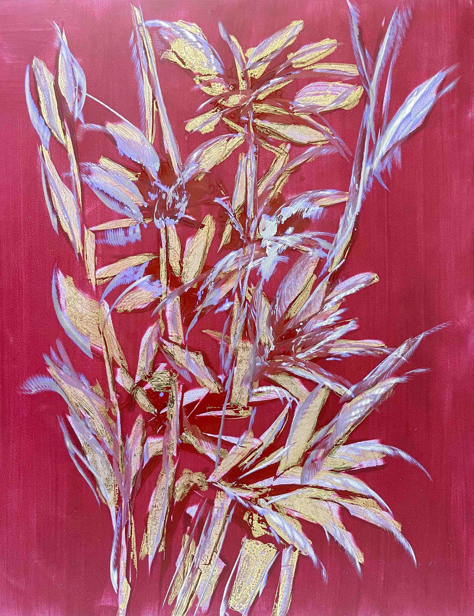 Golden Bamboo on Red